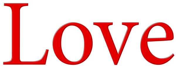 Wort Liebe Satz Roter Buchstaben Isoliert Auf Weißem Hintergrund Illustration — Stockfoto
