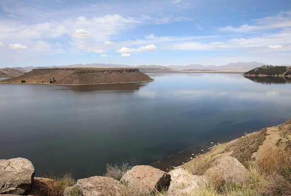 Umayo Gölde Arkeolojik Site Sillustani Puno Bölge Peru — Stok fotoğraf