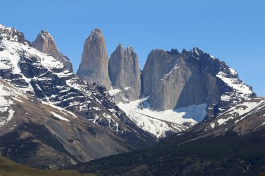 Torres del Paine Millî Parkı içinde Cordillera Paine. Patagonya. Şili