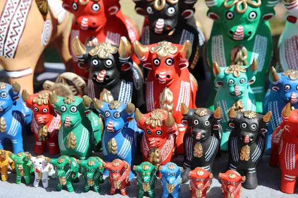 2018 Sillustani Torito Pucara 라고합니다 페루에서 관광객을 대중적인 기념품 — 스톡 사진