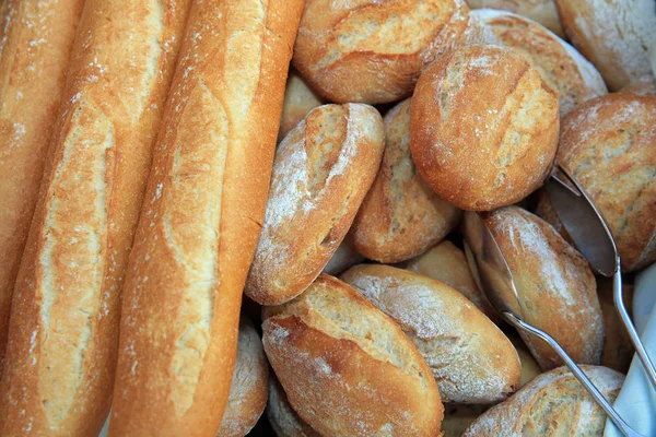 德国Bun Rolls Baguette Basket — 图库照片