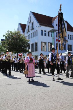 Goeppingen, Almanya 01 Haziran 2019: Ünlü Festival Güney Almanya'da küçük Town Goeppingen Maientag denir. Tarihi Konumlar bir sürü geleneksel Bira Festivali. Almanya