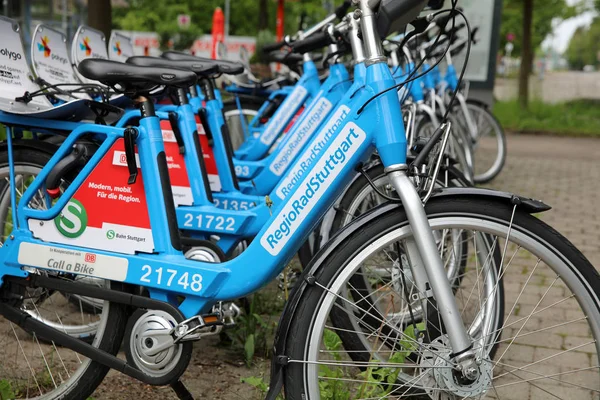 Stuttgart Duitsland Mei 2019 Stadsfiets Verhuur Station Stuttgart Duitsland — Stockfoto