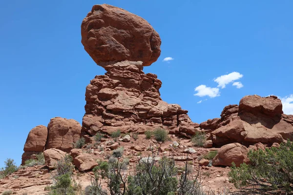 Ισορροπημένη Ροκ Στο Arches National Park Γιούτα Ηπα — Φωτογραφία Αρχείου