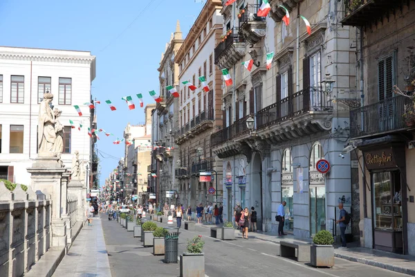 Palermo Sicilia Italia Agosto 2017 Personas Identificadas Las Calles Catedral — Foto de Stock