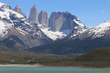 Torres del Paine Milli Parkı Patagonya '. Şili