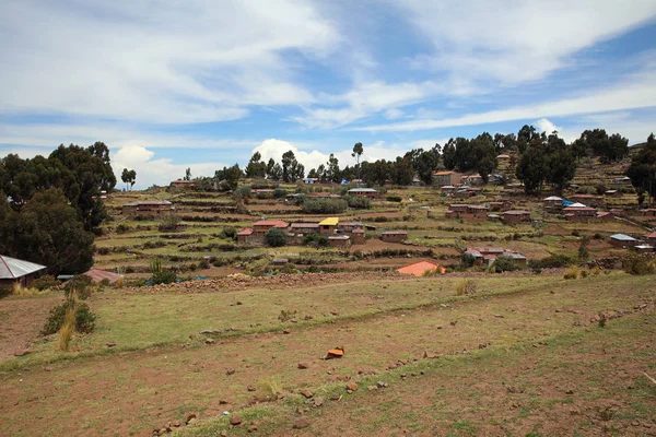 Île Taquile Sur Lac Titicaca Large Ville Puno Pérou — Photo