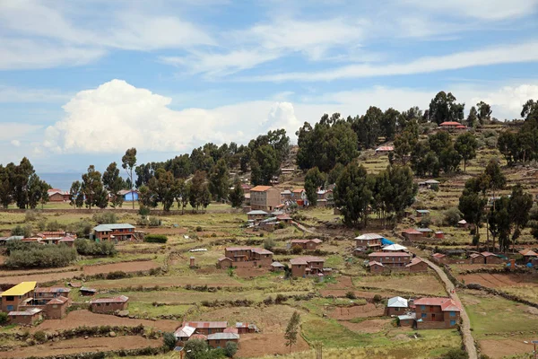 Titicaca Gölü Ndeki Taquile Adası Puno Şehrinin Açıkta Peru — Stok fotoğraf