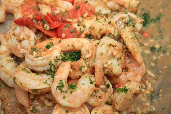 Crevettes Fraîches Sur Barbecue Allemagne — Photo