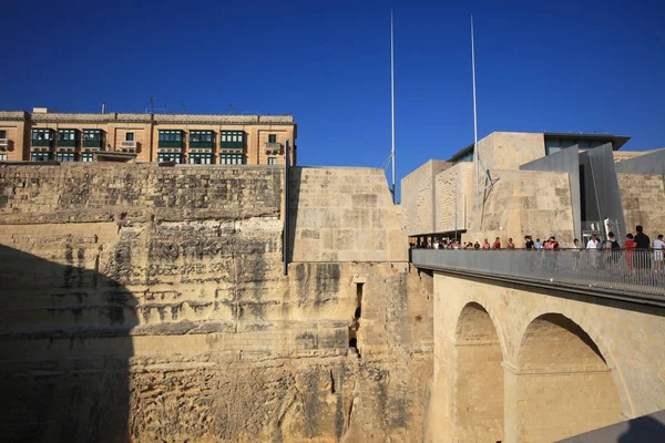 Valletta Malta Agosto 2019 Portão Principal Valletta Lugar Popular Para — Fotografia de Stock