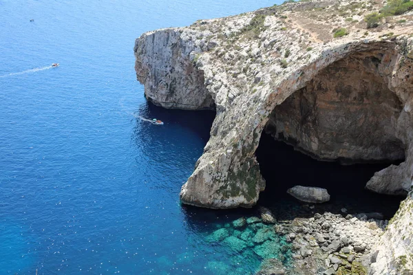 Słynna Błękitna Grota Malcie — Zdjęcie stockowe