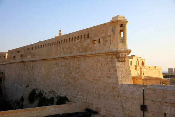 Τοίχος Του Φρουρίου Σεντ Έλμο Στη Βαλέτα Μάλτα — Φωτογραφία Αρχείου