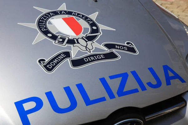 Msida Malta Srpen 2019 Znak Policejního Auta Msida Příští Město — Stock fotografie