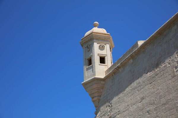 Guard Tower on the tip of the Senglea Bastions. Malta