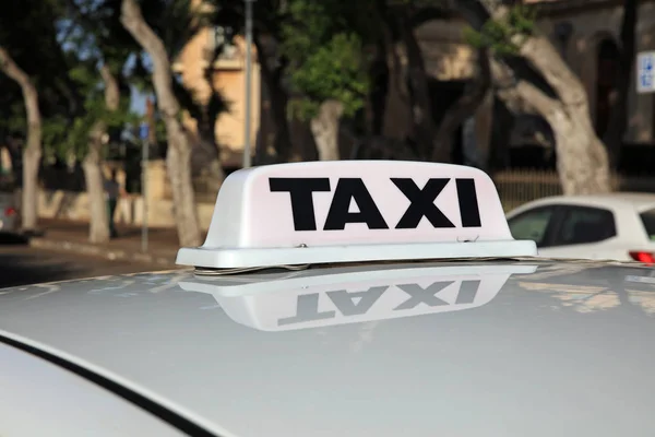 Sign Taxi Valletta Malta — Stock Photo, Image