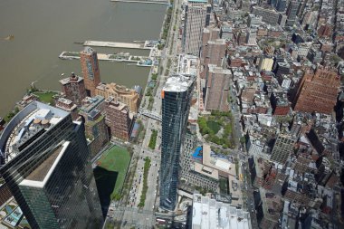 New York, ABD - 29 Nisan 2019: Manhattan Havacılık Manzarası. New York 'ta. ABD