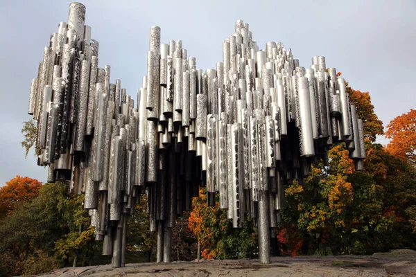 Helsinque Finlândia Outubro 2019 Monumento Sibelius Parque Sibelius Monumento Compositor — Fotografia de Stock