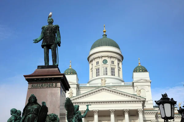 Alexander Nin Helsinki Senato Meydanı Ndaki Heykeli Finlandiya — Stok fotoğraf