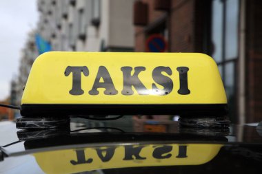 Finlandiya 'nın başkenti Helsinki' de taksi.