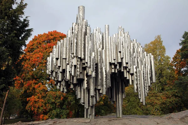 Helsinque Finlândia Outubro 2019 Monumento Sibelius Parque Sibelius Monumento Compositor — Fotografia de Stock