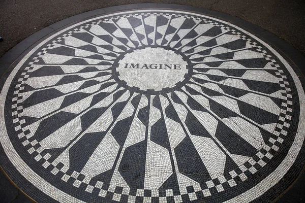 Mosaico Imagine Strawberry Fields Central Park Nova Iorque Estados Unidos — Fotografia de Stock