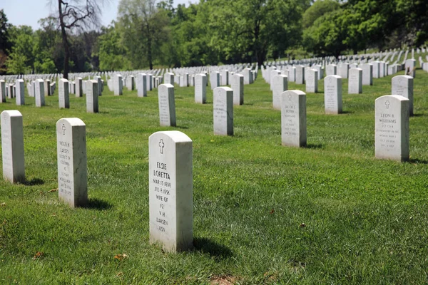 Arlington Eua Maio 2019 Fileiras Lápides Cemitério Nacional Arlington Virginia — Fotografia de Stock