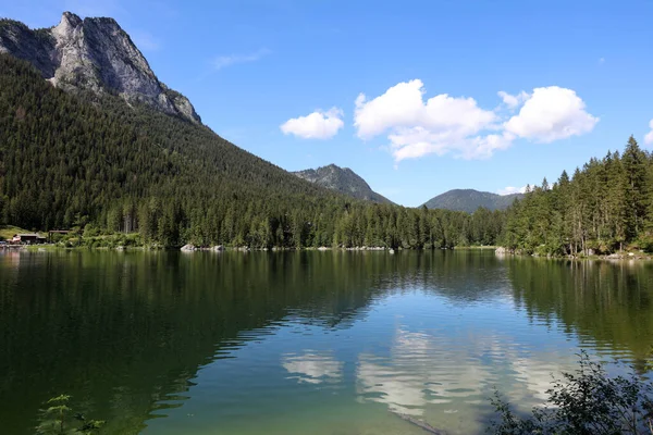 Jezioro Hintersee Ramsau Park Narodowy Ziemia Berchtesgadener Górna Bawaria Niemcy — Zdjęcie stockowe