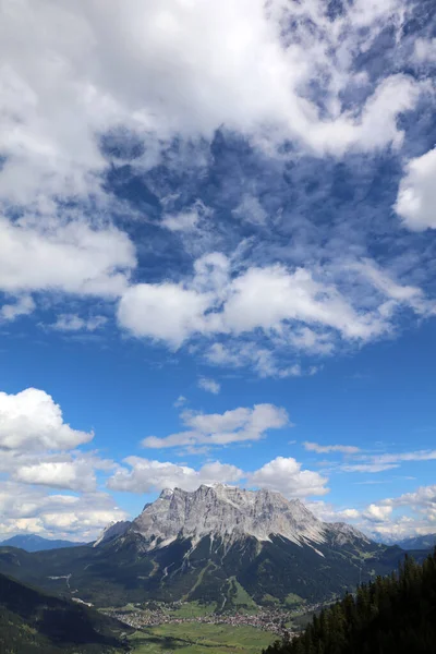 Vista Para Montanha Zugspitze Lermoos Tirol Áustria — Fotografia de Stock