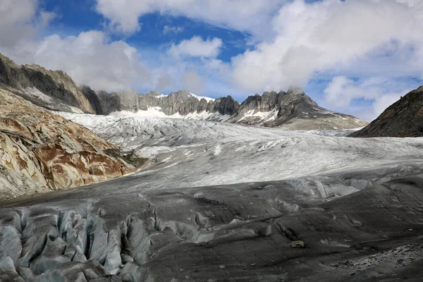 Ледник Рона Швейцарских Альпах Швейцарии Европа — стоковое фото