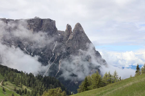 Montagne Schlern Sull Alpe Siusi Alto Adige Italia — Foto Stock