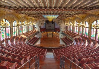 Hall at Palau de la musica catalana, Barcelona, Spain, 2014 clipart