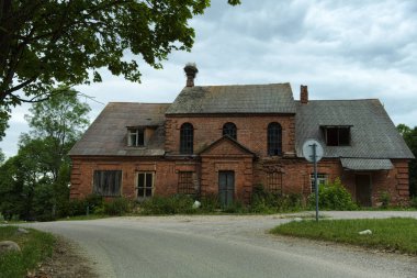 Trakai, Litvanya - Haziran 2018: şaraphane Uzutrakis Malikanesi'nde