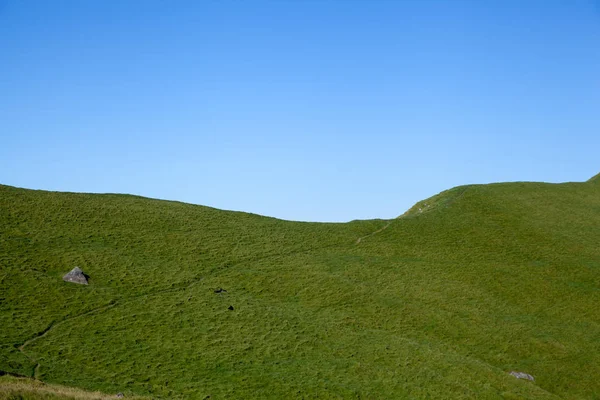 Niebieski i zielony minimalistyczny krajobraz — Zdjęcie stockowe