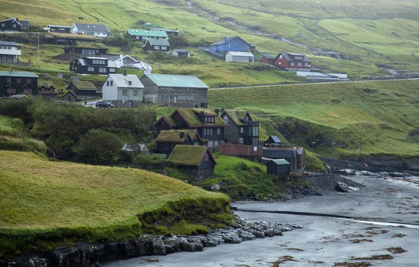 Leynar village, Faroe Islands Stockafbeelding