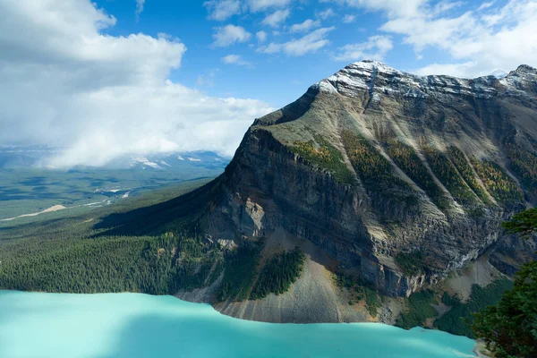 Lago Louise Fairview Mountain Vista Panorámica Desde Beehive Banff National —  Fotos de Stock