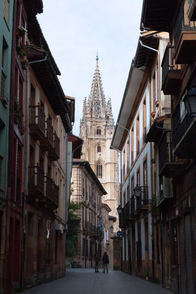 Oviedo Spanje December 2018 Straten Van Oviedo Metropolitaanse Kathedraal Basiliek — Stockfoto