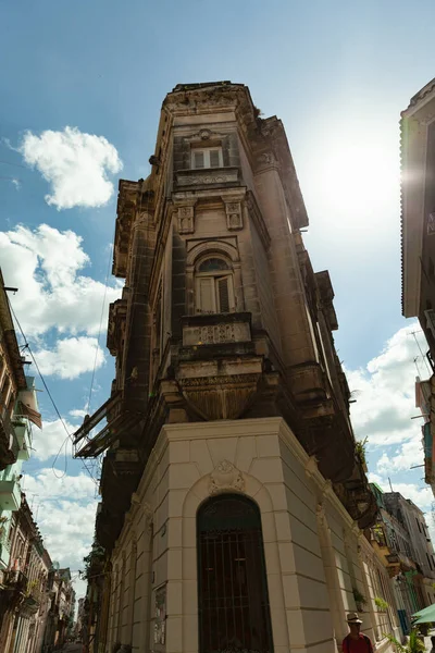 Гавана Куба Февраля 2015 Пример Колониальной Архитектуры Пасео Марти Балконами — стоковое фото