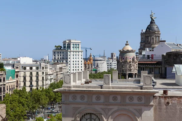 Барселона Іспанія Липня 2020 Roofs Eixample Passeig Gracia — стокове фото