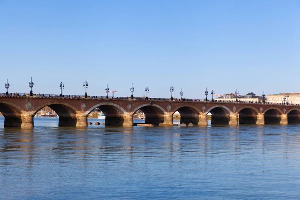 Bordeaux Francja Lutego 2020 Pont Pierre Most Kamienny Słoneczny Dzień — Zdjęcie stockowe