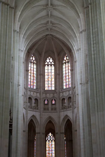 Nantes Frankrijk Februari 2020 Binnen Kathedraal Van Nantes Kathedraal Van Rechtenvrije Stockafbeeldingen