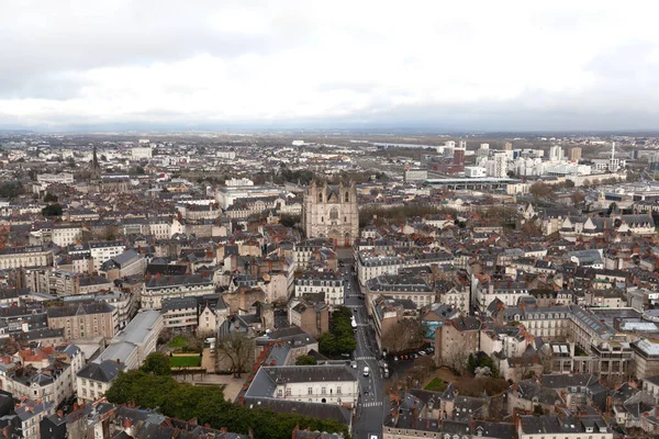 Nantes France February 2020 Aerial View Nantes Showing Nantes Cathedral — Stock Photo, Image