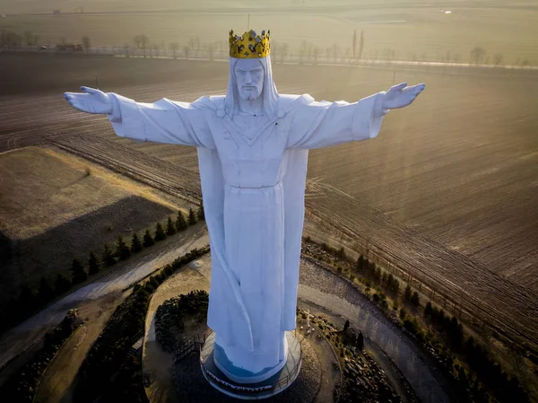 Jezus Chrystus Król Pomnik Polsce Świebodzin — Zdjęcie stockowe