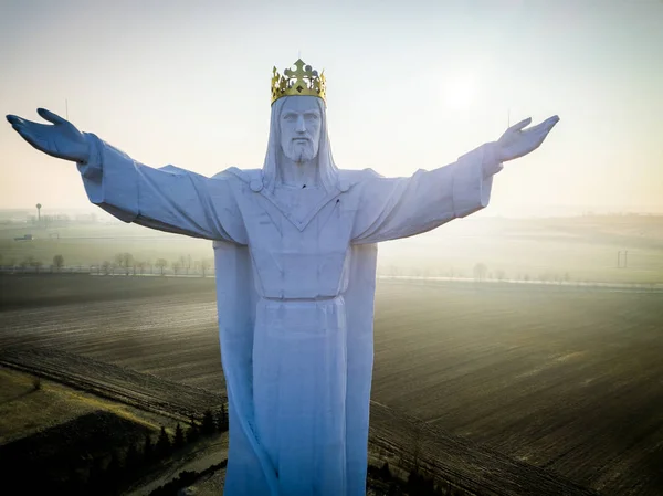 Monumento Jesus Cristo Rei Swiebodzin Polônia — Fotografia de Stock