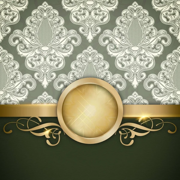 Tło Dekoracyjne Wzory Złotej Ramie — Zdjęcie stockowe