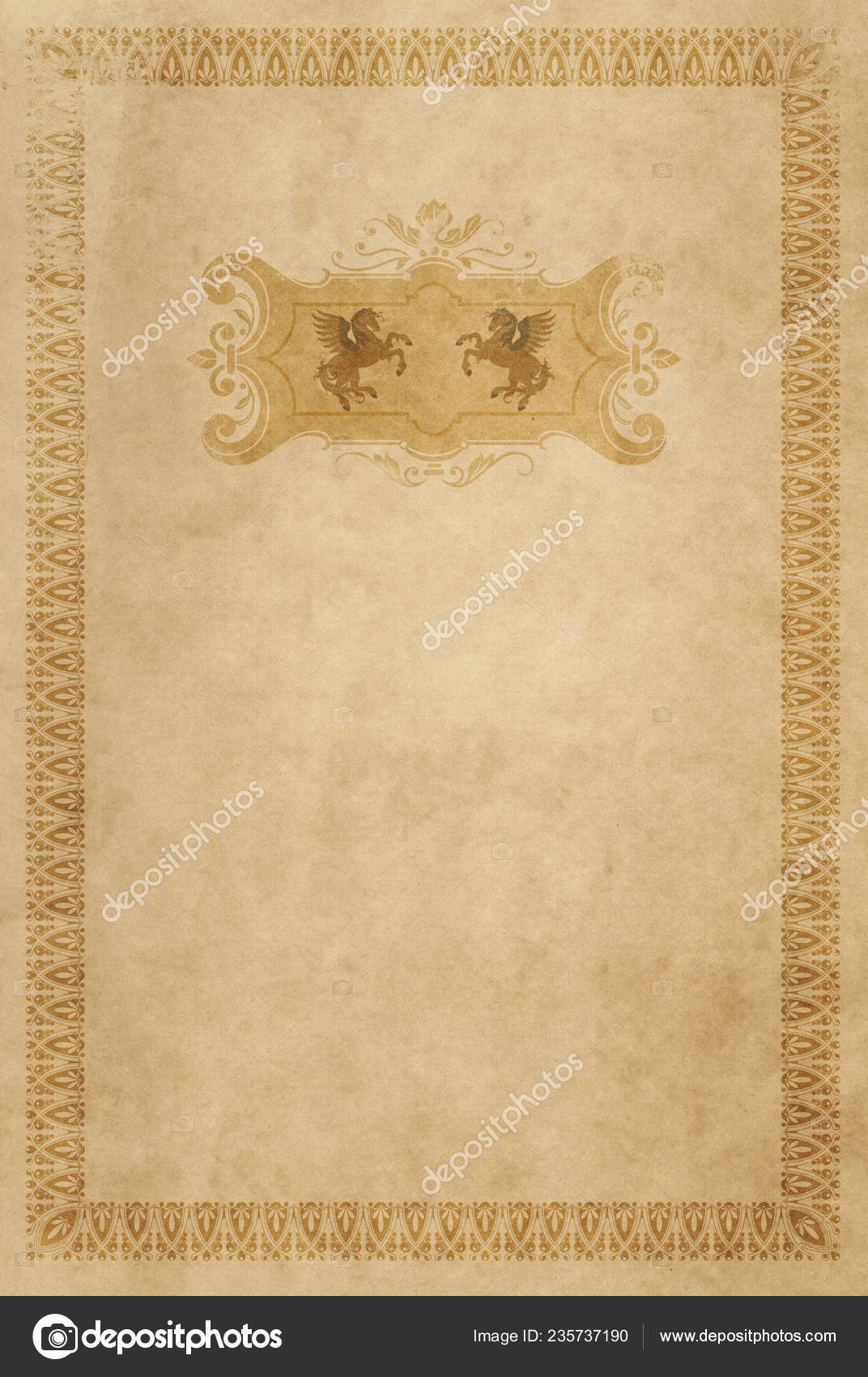 Old Paper Background Decorative Vintage Frame Ornamental Border