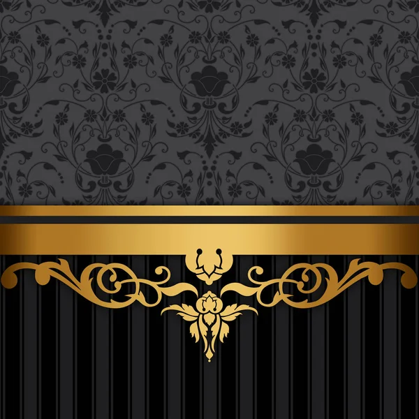 Fundo Luxo Decorativo Com Padrões Florais Elegantes Borda Dourada — Fotografia de Stock