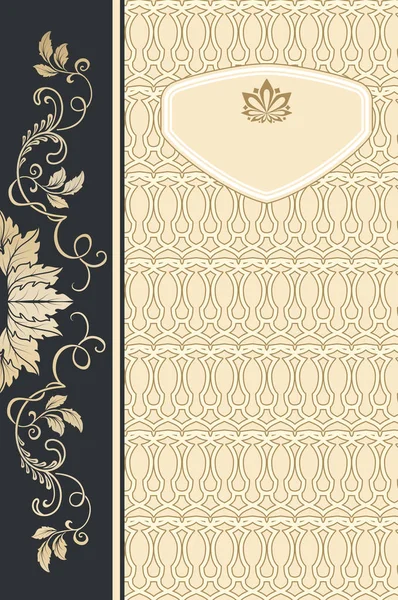 Vintage Hintergrund Mit Floralen Mustern Und Elegantem Rahmen Für Design — Stockfoto