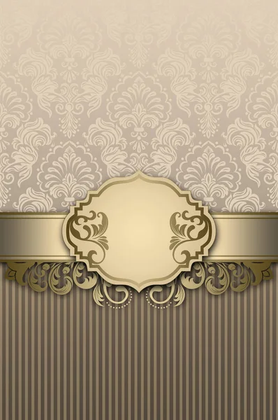 Sfondo vintage con cornice decorativa ed elegante patt floreale — Foto Stock