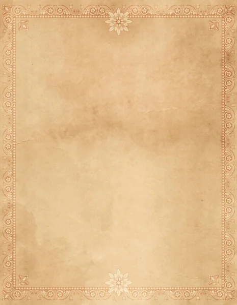Старий Гранжевий Паперовий Фон Елегантною Старомодною Рамкою Місцем Тексту Або — стокове фото