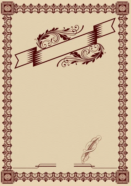 Elementos Borda Decorativos Vintage Para Design Vintage Estilo Certificado Diploma — Fotografia de Stock